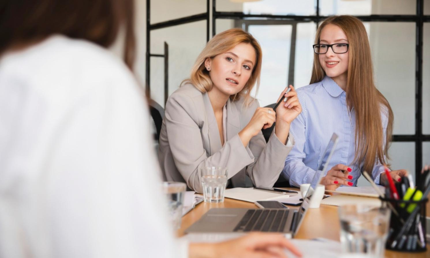 Successful entrepreneur presenting business growth results